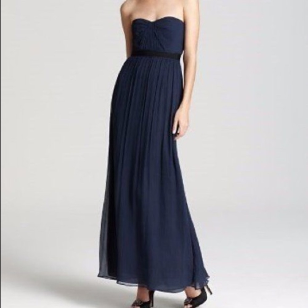 bcbg maxazria Amber Strapless silk Long Gown Dress